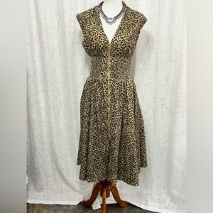 Anthropologie Animal Print Midi Dress NWT